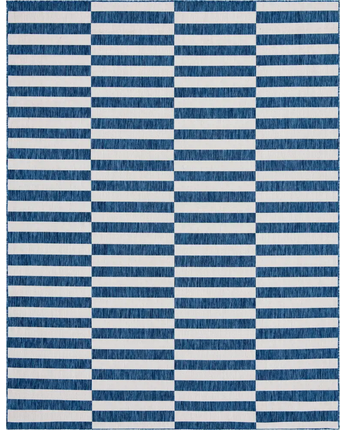 Contemporary outdoor striped striped rug - Blue / 9’ x 12’ /