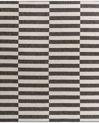 Contemporary outdoor striped striped rug - Charcoal / 10’ 8