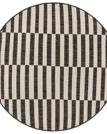 Contemporary outdoor striped striped rug - Charcoal / 4’ 1 x