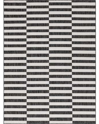 Contemporary outdoor striped striped rug - Charcoal / 9’ x