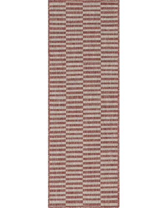 Contemporary outdoor striped striped rug - Rust Red / 2’ x