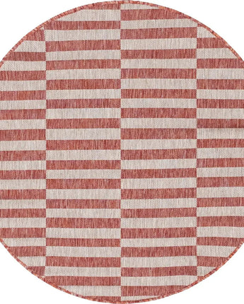 Contemporary outdoor striped striped rug - Rust Red / 4’ 1 x