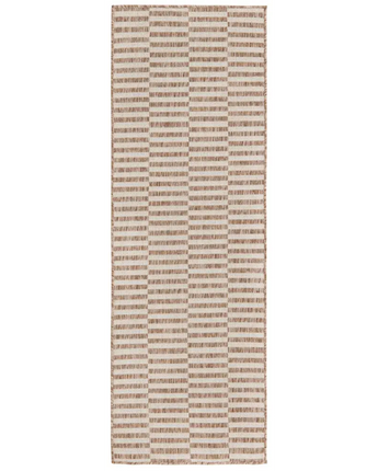 Contemporary outdoor striped striped rug - Taupe / 2’ x 6’ 1