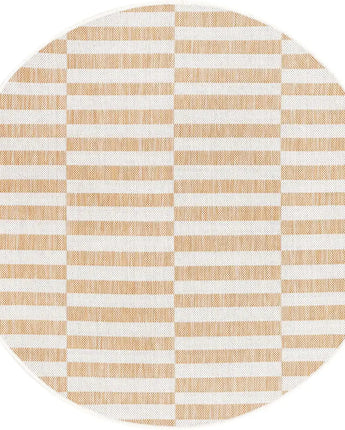 Contemporary outdoor striped striped rug - Taupe / 4’ 1 x 4’