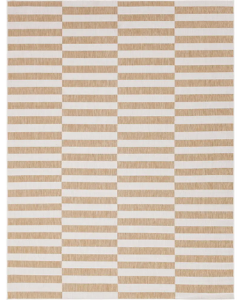 Contemporary outdoor striped striped rug - Taupe / 9’ x 12’