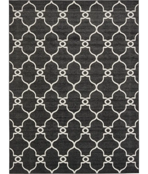 Contemporary outdoor trellis columbus rug - Black / 9’ x 12’