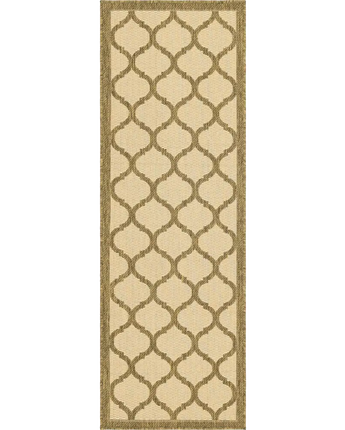Contemporary outdoor trellis moroccan rug - Beige and Brown