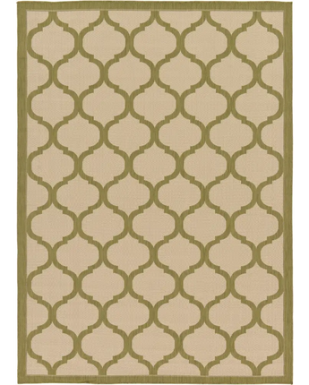 Contemporary outdoor trellis moroccan rug - Beige and Olive