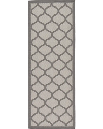 Contemporary outdoor trellis moroccan rug - Gray / 2’ 2 x 6’
