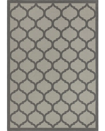 Contemporary outdoor trellis moroccan rug - Gray / 7’ 1 x