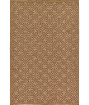 Contemporary outdoor trellis spiral rug - Light Brown / 7’ x