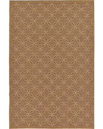 Contemporary outdoor trellis spiral rug - Light Brown / 7’ x