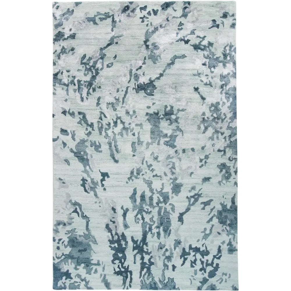 Dryden Contemporary Abstract - Gray / Teal / Rectangle / 2’ 