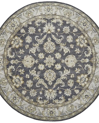 Eaton Traditional Persian Wool Rug - Blue / Gray / Round / 