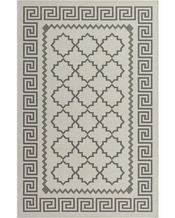 Eclectic outdoor trellis stars rug - Gray / 5’ 1 x 8’ /