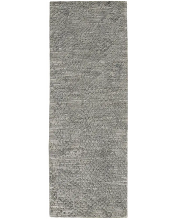 Elias abstract crosshatch accent rug - Gray / Green / 2’-9 x