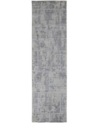 Elias luxe geometric maze accent rug - Gray / White / 2’-9 x