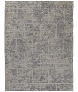 Elias Luxe Geometric Maze - Gray / White / Rectangle / 2’ x 