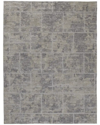 Elias Luxe Geometric Maze - Gray / White / Rectangle / 2’ x 