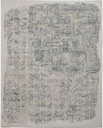 Elias over tufted space dyed rug - Gray / Green / 5’ x 8’ /