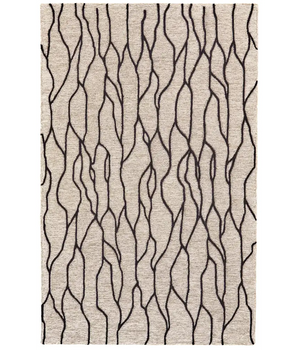 Enzo Minimalist Abstract Wool - Beige / Black / Rectangle / 