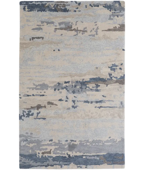 Everley abstract tufted wool rug - Blue / 4’ x 6’ /