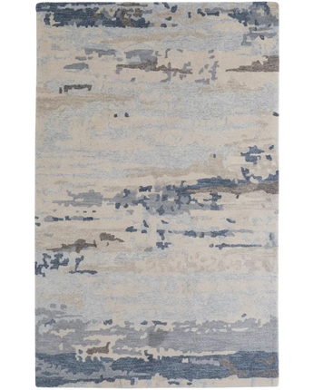 Everley abstract tufted wool rug - Blue / 4’ x 6’ /