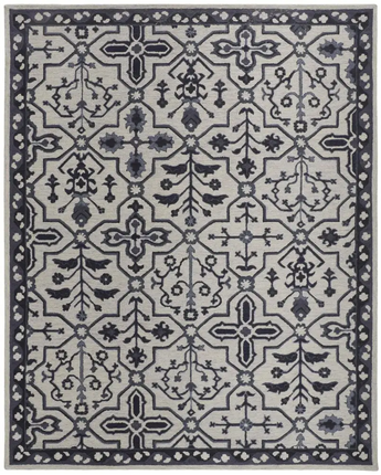 Fallon rustic farmhouse rug - Gray / Black / 4’ x 6’ /