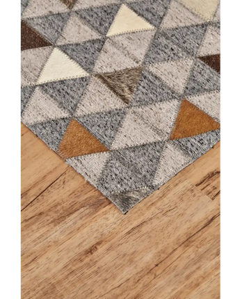 Fannin Handmade Mosaic Leather Rug - Area Rugs