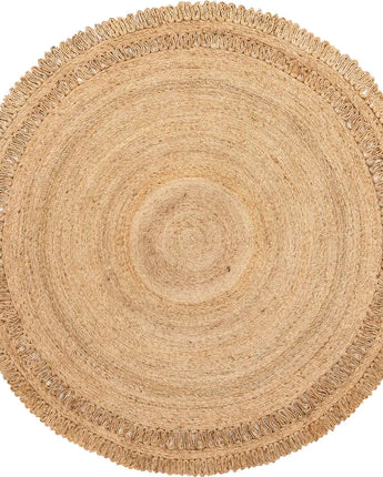 Floral braided jute rug - Natural / Round / 8 Ft Round -
