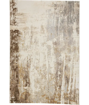 Frida Distressed Abstract Watercolor - White / Brown / 