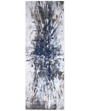 Gaspar Contemporary Abstract Splatter - Blue / Gray / Runner