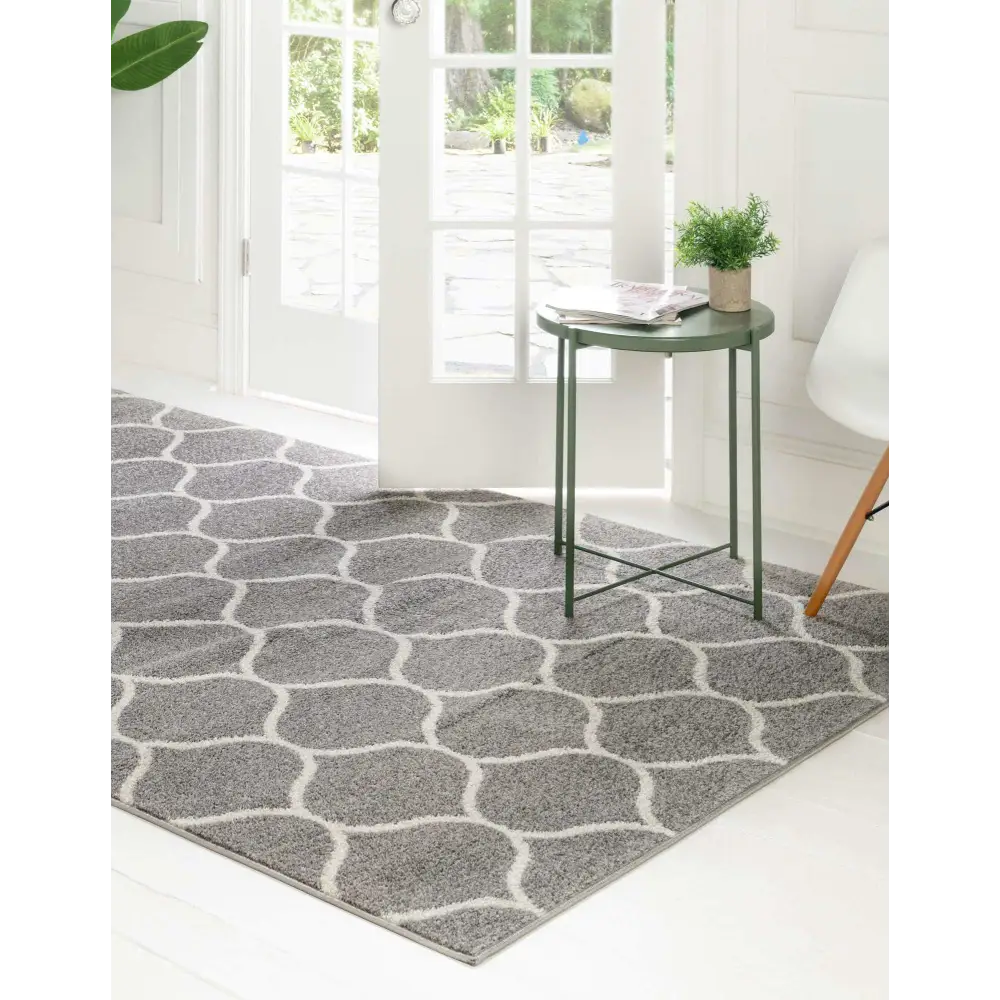 Geometric rounded trellis frieze rug (rectangular) - Area