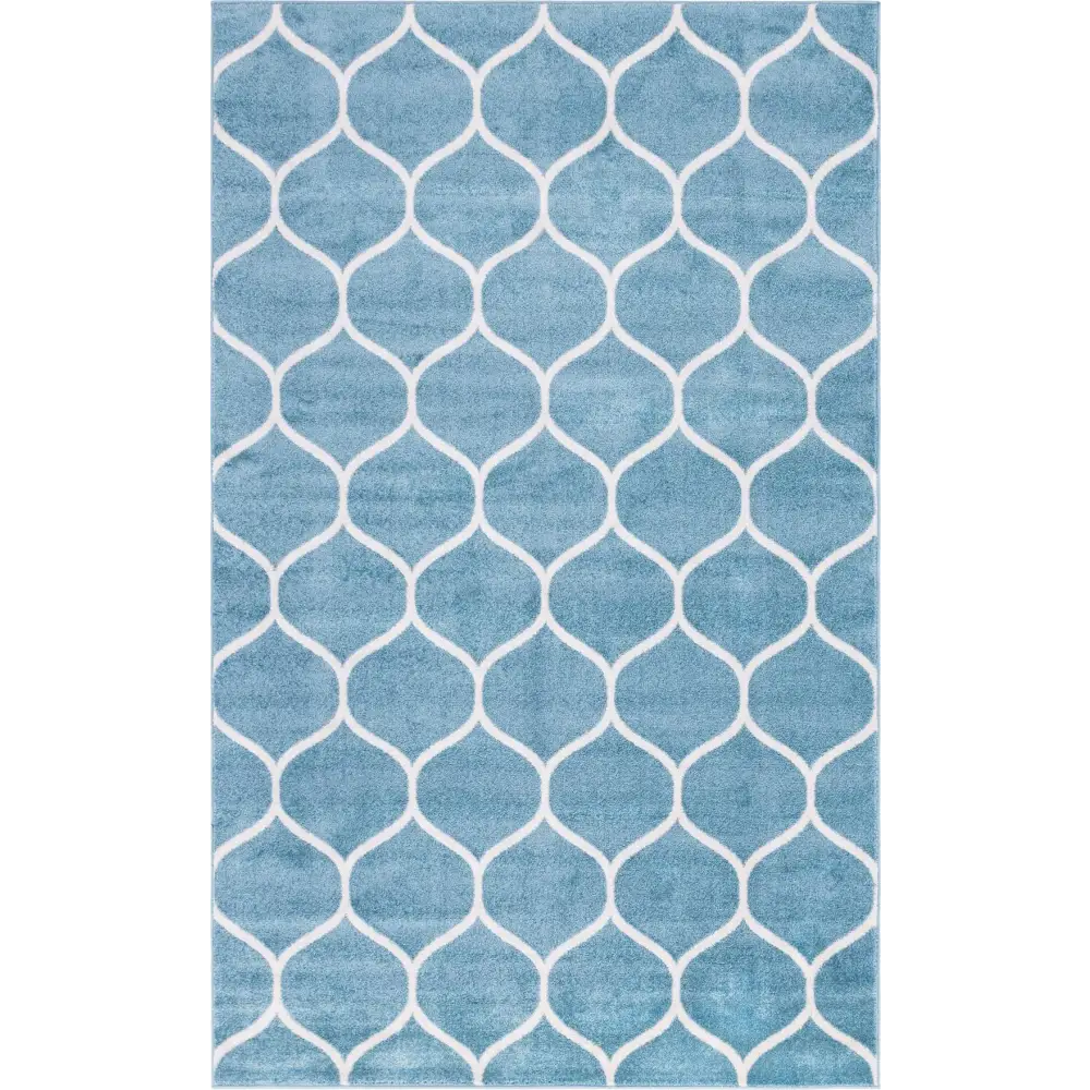 Geometric Rounded Trellis Frieze Rug (Rectangular) - Rug Mart Top Rated Deals + Fast & Free Shipping