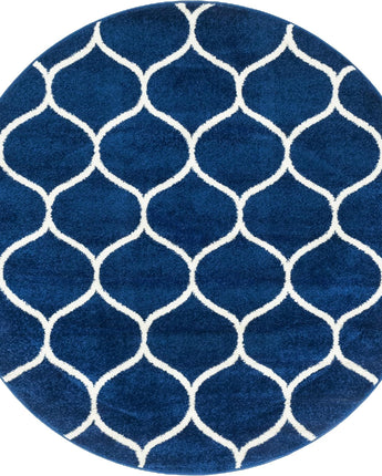Geometric Rounded Trellis Frieze Rug (Round) - Rug Mart Top Rated Deals + Fast & Free Shipping
