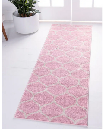 Geometric rounded trellis frieze rug (runners) - Area Rugs