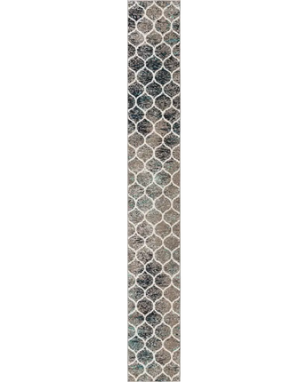 Geometric Rounded Trellis Frieze Rug (Runners) - Rug Mart Top Rated Deals + Fast & Free Shipping