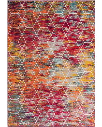 Geometric Trellis Frieze Rug (Runners, & Large Rectangular) - Rug Mart Top Rated Deals + Fast & Free Shipping