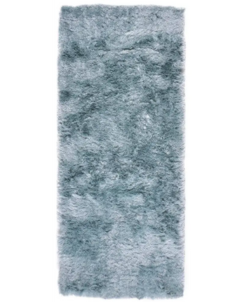 Indochine Plush Shag Rug with Metallic Sheen - Aqua Blue / 