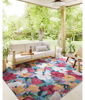 Indoor/outdoor botanical rug - Area Rugs