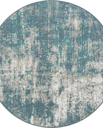 Industrial outdoor coastal okyanus rug - Blue / 7’ 1 x 7’ 1