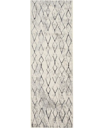 Kano Contemporary Distressed Rug - White / Gray / Runner / 