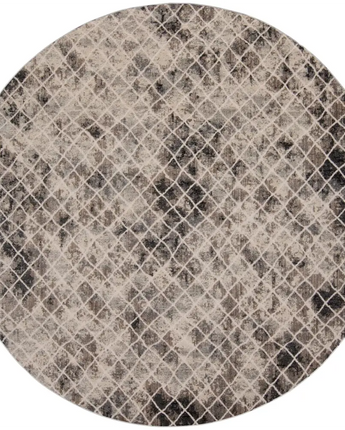 Kano Distressed Mosaic Rug - White / Gray / Round / 8’-9 x 