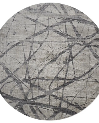 Kano Modern Abstract Rug - Gray / Round / 8’-9 x 8’-9 Round 