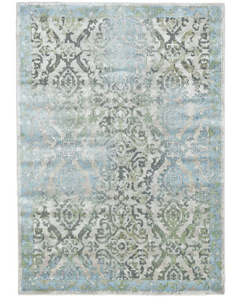 Katari Damask Printed Rug - Blue / Green / Rectangle / 1’-8 