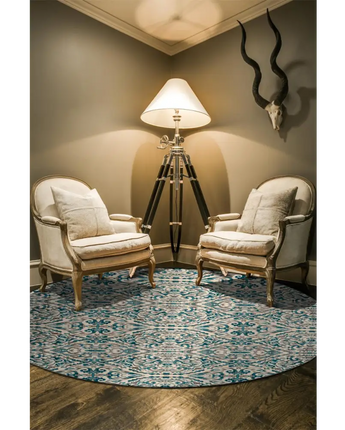 Keats Scroll Print Textured Rug - Rug Mart Top Rated Deals + Fast & Free Shipping