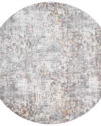Kyra Distressed Abstract Rug - Gray / Gold / Round / 5’-6 x 
