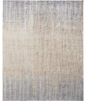 Laina abstract brushstroke rug - Tan / Blue / Rectangle / 2’