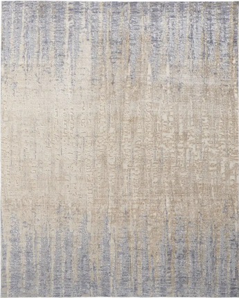 Laina abstract brushstroke rug - Tan / Blue / Rectangle / 2’