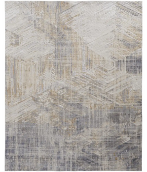 Laina brushstroke rug - White / Gray / Rectangle / 2’ x 3’ -